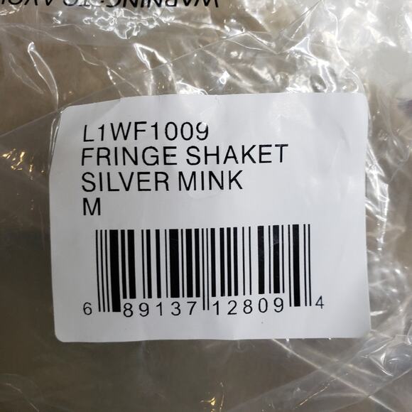 Laundry by Shelli Segal Womens M Fringe Shaket in Silver Mink Tan NEW - Picture 12 of 12